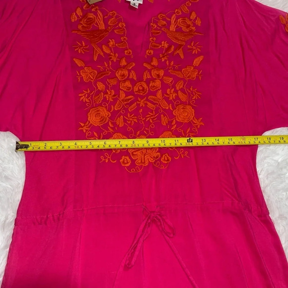 Ivy Jane NWT Floral Bird Embroidered Dolman Short Sleeve Waist Tie Top Size S - Picture 9 of 10